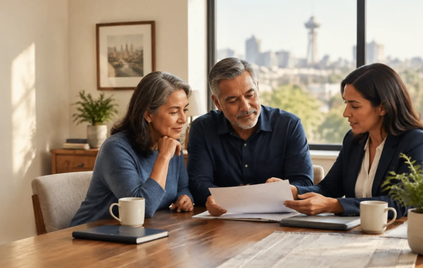 A family meeting with their financial advisor